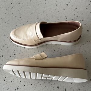 Naturalizer Adiline Women's 11W Slip-On Platform Loafers Vanilla Cream Leather